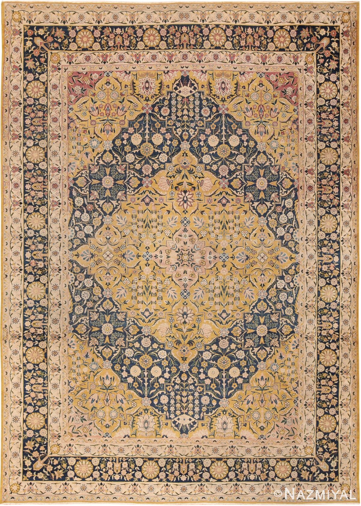 Antique Room Size Diamond Design Persian Kerman Rug 49680 by Nazmiyal