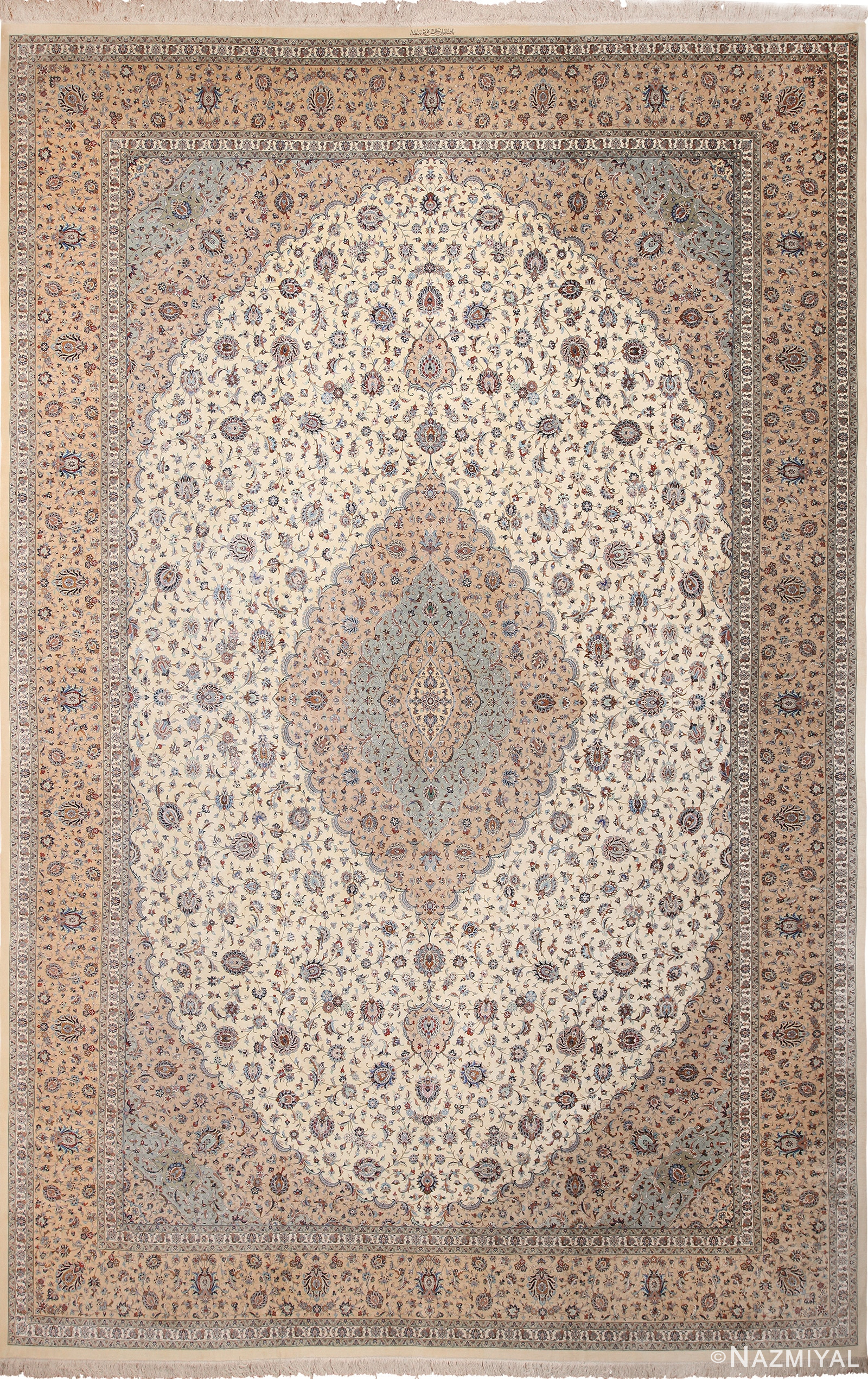Fine Large Vintage Persian Silk Kashan Rug 60039 by Nazmiyal