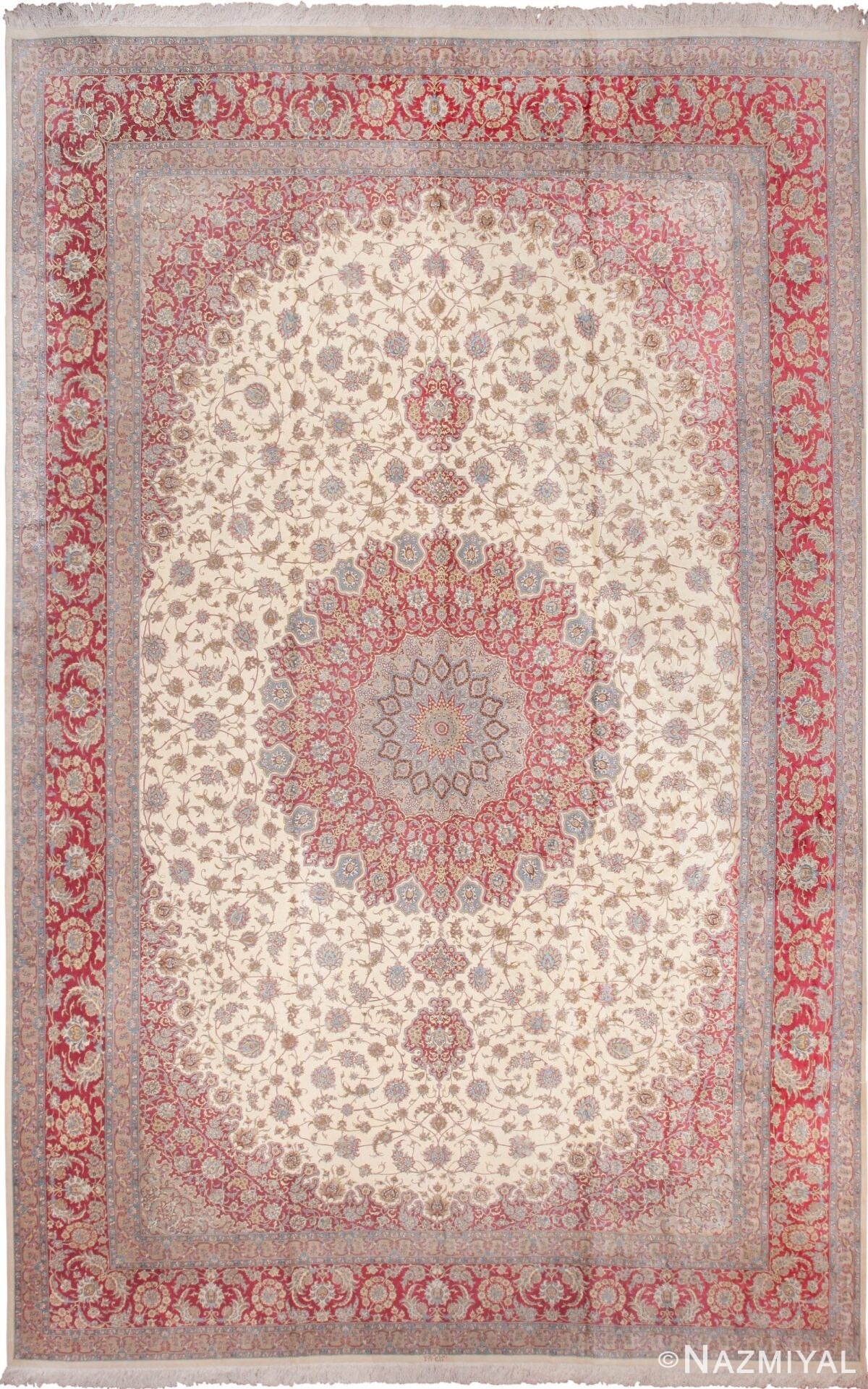 Large Vintage Persian Silk Qum Rug 60025 by Nazmiyal