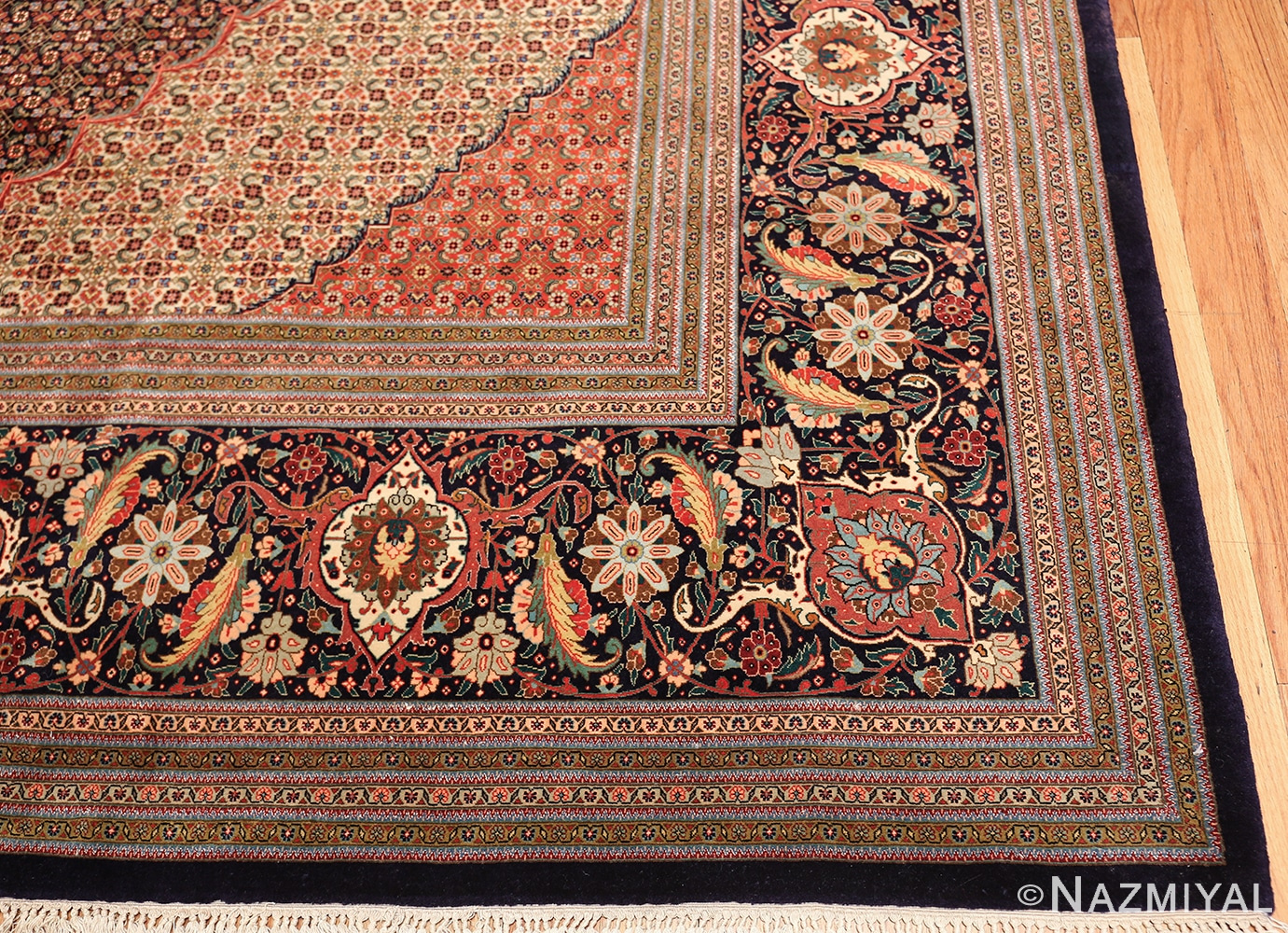large vintage tabriz persian rug 60028 corner Nazmiyal