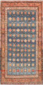 Antique Light Blue East Turkestan Khotan Rug 49674 Nazmiyal