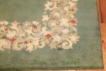 antique green color square french art deco rug by leleu 49690 corner Nazmiyal