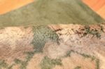 antique green color square french art deco rug by leleu 49690 pile Nazmiyal