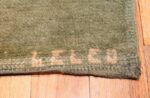 antique green color square french art deco rug by leleu 49690 signature Nazmiyal