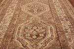 brown earth tone color vintage persian malayer runner rug 49713 double Nazmiyal