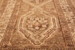 brown earth tone color vintage persian malayer runner rug 49713 medallion Nazmiyal