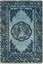 Antique Blue Background Small Tibetan Rug 49795 - Nazmiyal