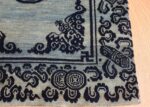 Antique Blue Background Tibetan Rug 49795 corner design Nazmiyal