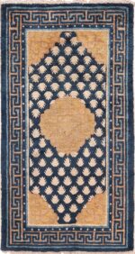 Antique Small Navy Blue Chinese Rug 49799 - Nazmiyal