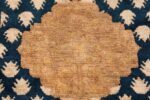 Antique Navy Background Chinese rug 49799 golden medallion Nazmiyal
