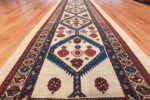 ivory background antique persian sarab runner rug 49769 field Nazmiyal
