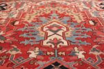 large antique persian serapi rug 49705 blue Nazmiyal