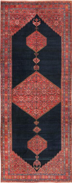 Wide Hallway Tribal Antique Persian Farahan Rug 49754 - Nazmiyal