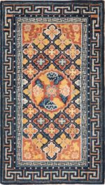 Small Scatter Size Antique Chinese Ningxia Rug 49793 - Nazmiyal