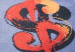 Vintage Dollar Sign Scandinavian runner rug by Andy Warhol 49792 purple sign Nazmiyal