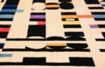 vintage geometric israeli rug by yaacov agam 49772 detail Nazmiyal