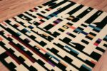 vintage geometric israeli rug by yaacov agam 49772 side Nazmiyal