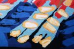 vintage scandinavian clown cat rug by karel appel 49774 hooves Nazmiyal