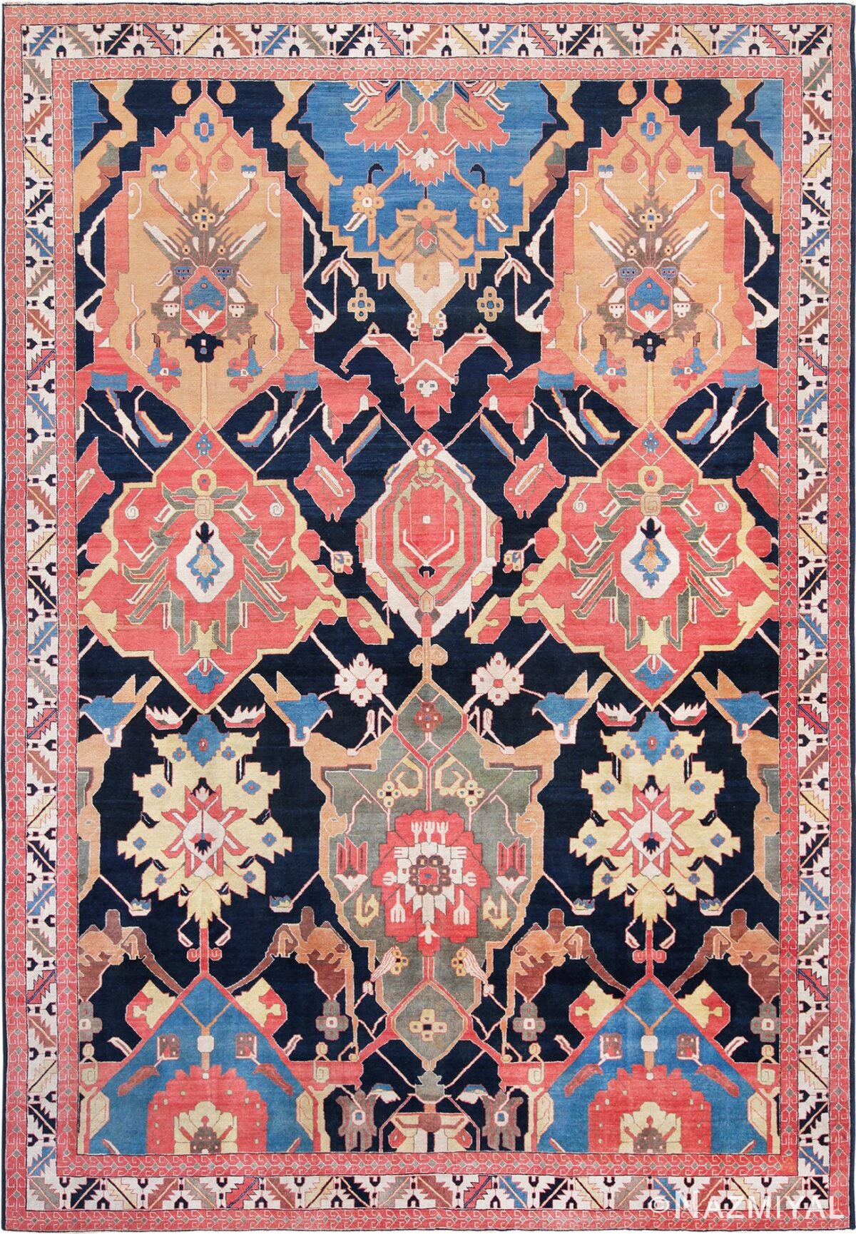 Antique Persian Petag Tabriz Rug 49750 - Nazmiyal