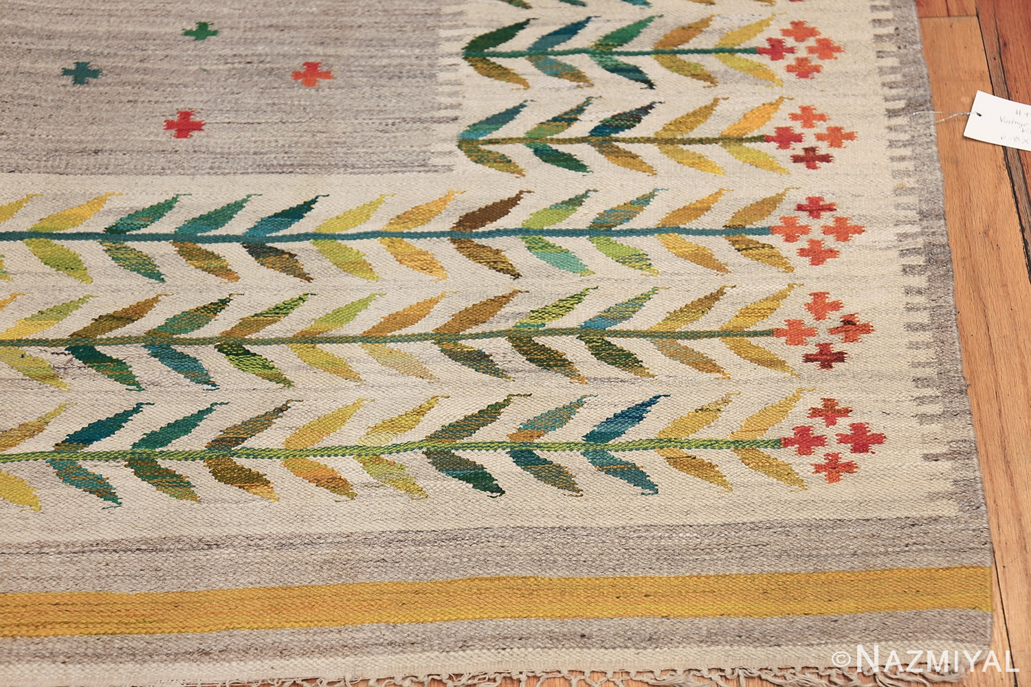 vintage scandinavian swedish rug 49771 corner Nazmiyal