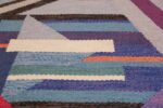 Agda Osterberg Vintage Scandinavian Swedish Kilim Rug 49822 White Line Nazmiyal