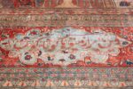 Antique Garden Design Persian Silk Heriz Rug 49140 Blue Poem Left Nazmiyal