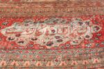 Antique Garden Design Persian Silk Heriz Rug 49140 Blue Poem Right Nazmiyal