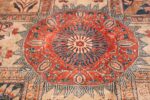 Antique Garden Design Persian Silk Heriz Rug 49140 Red Circle Nazmiyal