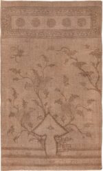 Brown Earth Tone Antique Mongolian Kilim Rug 49800 - Nazmiyal