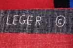 Fernand Leger No 9 Rouge design Vintage French Rug 49811 Signature Mark Nazmiyal