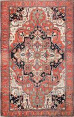 Rust Color Large Antique Persian Serapi Rug 49742 Nazmiyal
