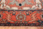 Large Antique Persian Serapi Rug 49742 blue border Nazmiyal