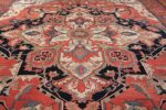 Large Antique Persian Serapi Rug 49742 central medallion Nazmiyal