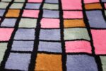 Paul Klee Checkboard Design Vintage French Rug 49813 Rows of Tiny Squares Nazmiyal