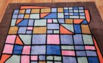 Paul Klee Checkboard Design Vintage French Rug 49813 Top Design Nazmiyal