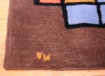Paul Klee Checkboard Design Vintage French Rug 49813 Woven Initials Nazmiyal