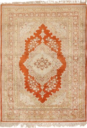 Antique Persian Silk Tabriz Haji Jalili Rug 49830 - Nazmiyal