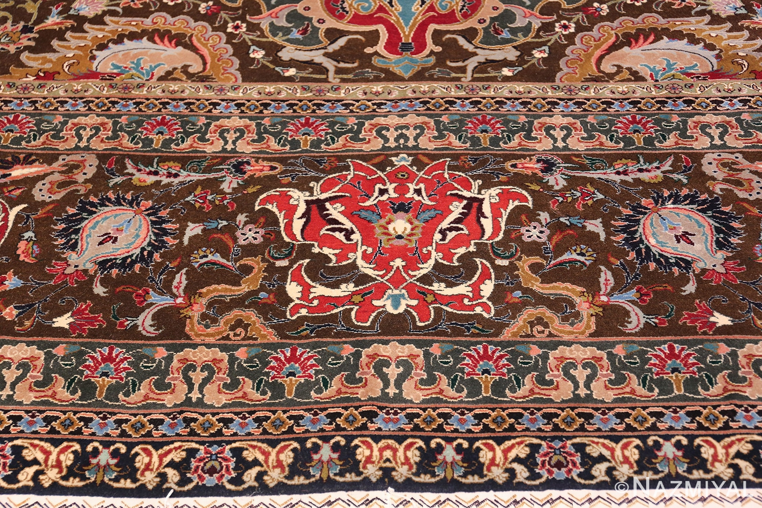 Oversized Vintage Persian Tabriz Rug 49837 Border Pattern Nazmiyal