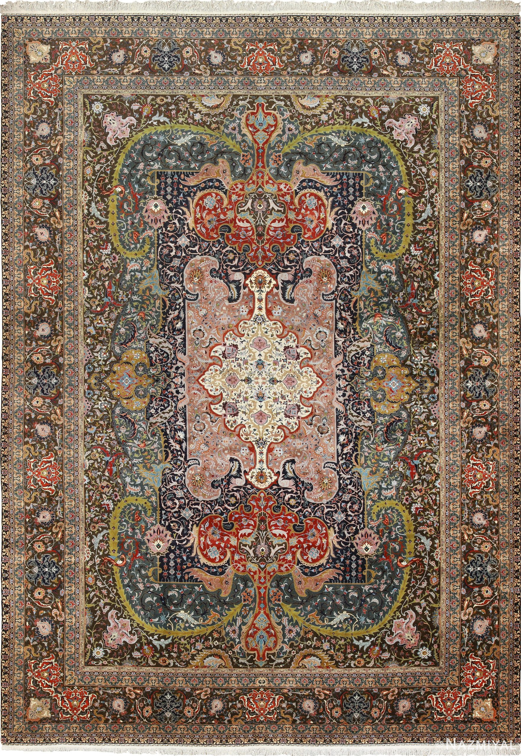 Large Oversized Vintage Persian Tabriz Rug 49837 Nazmiyal