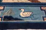 Animal Motif Antique Chinese Rug 49808 Duck Swimming Nazmiyal