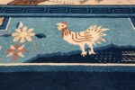 Animal Motif Antique Chinese Rug 49808 Rooster Singing Nazmiyal