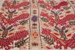 Antique Silk Caucasian Kaitag Embroidery Textile 49904 Red Lines Nazmiyal