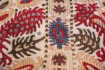 Antique Silk Caucasian Kaitag Embroidery Textile 49904 Shine Blue Nazmiyal