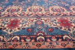 Blue Oversize Floral Antique Indian Rug 49847 Lower Border Nazmiyal
