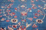 Blue Oversize Floral Antique Indian Rug 49847 One Flower Nazmiyal