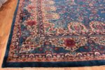Blue Oversize Floral Antique Indian Rug 49847 Side Corner Nazmiyal