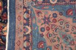 Blue Oversize Floral Antique Indian Rug 49847 Woven Knots Nazmiyal