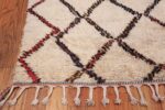 Geometric Ivory Vintage Moroccan Rug 49898 Side Corner Nazmiyal