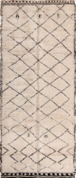 Black and Cream Moroccan Beni Ourain Rug 49871 - Nazmiyal