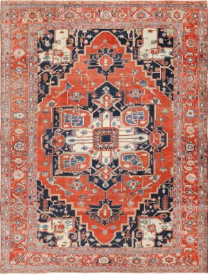 Large Antique Persian Serapi Rug 49595 Nazmiyal